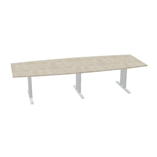 Table de conférence L-Line | 3200-4800 mm, passage de câbles intégré, ports multimédia en option