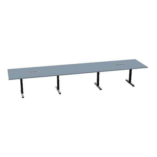 Table de conférence L-Line | 3200-4800 mm, passage de câbles intégré, ports multimédia en option