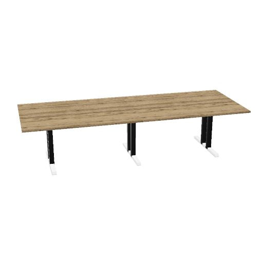 Table de conférence L-Line | 3200-4800 mm, passage de câbles intégré, ports multimédia en option
