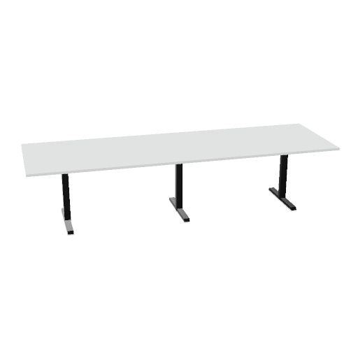 Table de conférence L-Line | 3200-4800 mm, passage de câbles intégré, ports multimédia en option