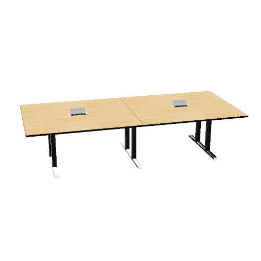 Table de conférence L-Line | 3200-4800 mm, passage de câbles intégré, ports multimédia en option