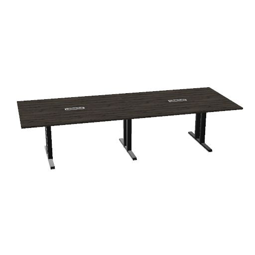 Table de conférence L-Line | 3200-4800 mm, passage de câbles intégré, ports multimédia en option