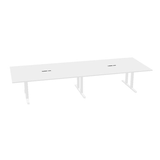 Table de conférence L-Line | 3200-4800 mm, passage de câbles intégré, ports multimédia en option