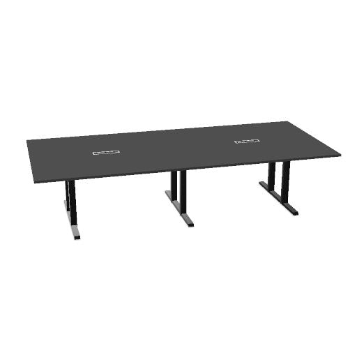 Table de conférence L-Line | 3200-4800 mm, passage de câbles intégré, ports multimédia en option