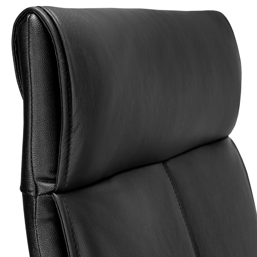 TOP Chaise oscillante de bureau | Support de la lordose, en cuir réel, noir