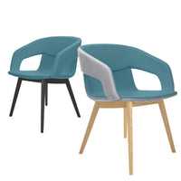 TWIST&amp;SIT lounge chair | Solid wood frame, wool cover VELITO