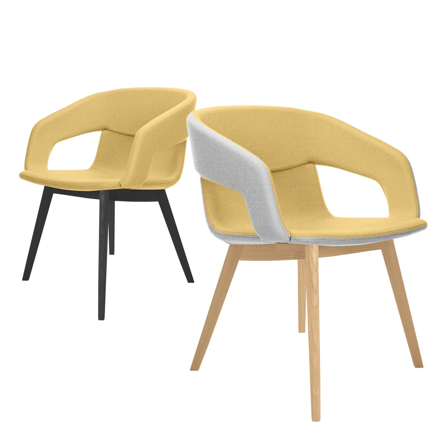 Chaise longue TWIST&amp;SIT | Structure en bois massif, revêtement en laine SYNERGY