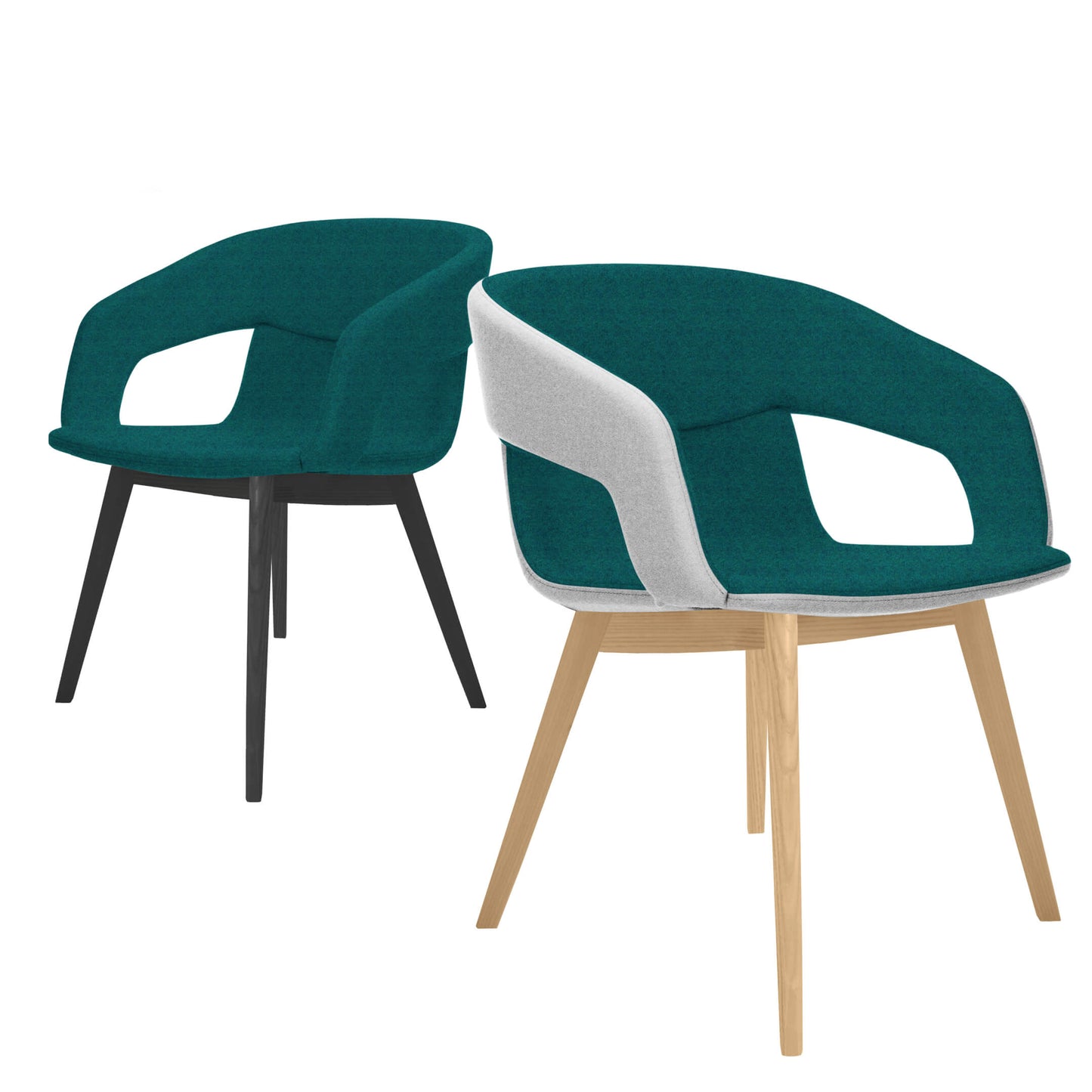 Chaise longue TWIST&amp;SIT | Structure en bois massif, revêtement en laine SYNERGY