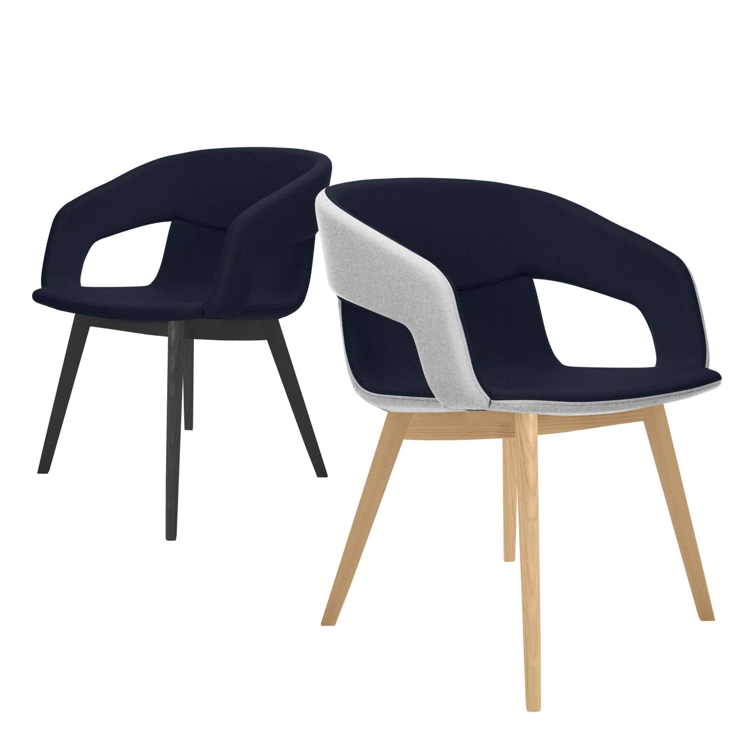 Chaise longue TWIST&amp;SIT | Structure en bois massif, revêtement en laine SYNERGY