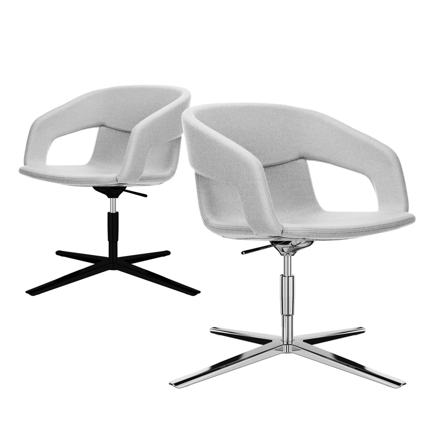 TWIST&SIT Lounge armchair | 4-foot cross, height adjustable, wool cover synergy