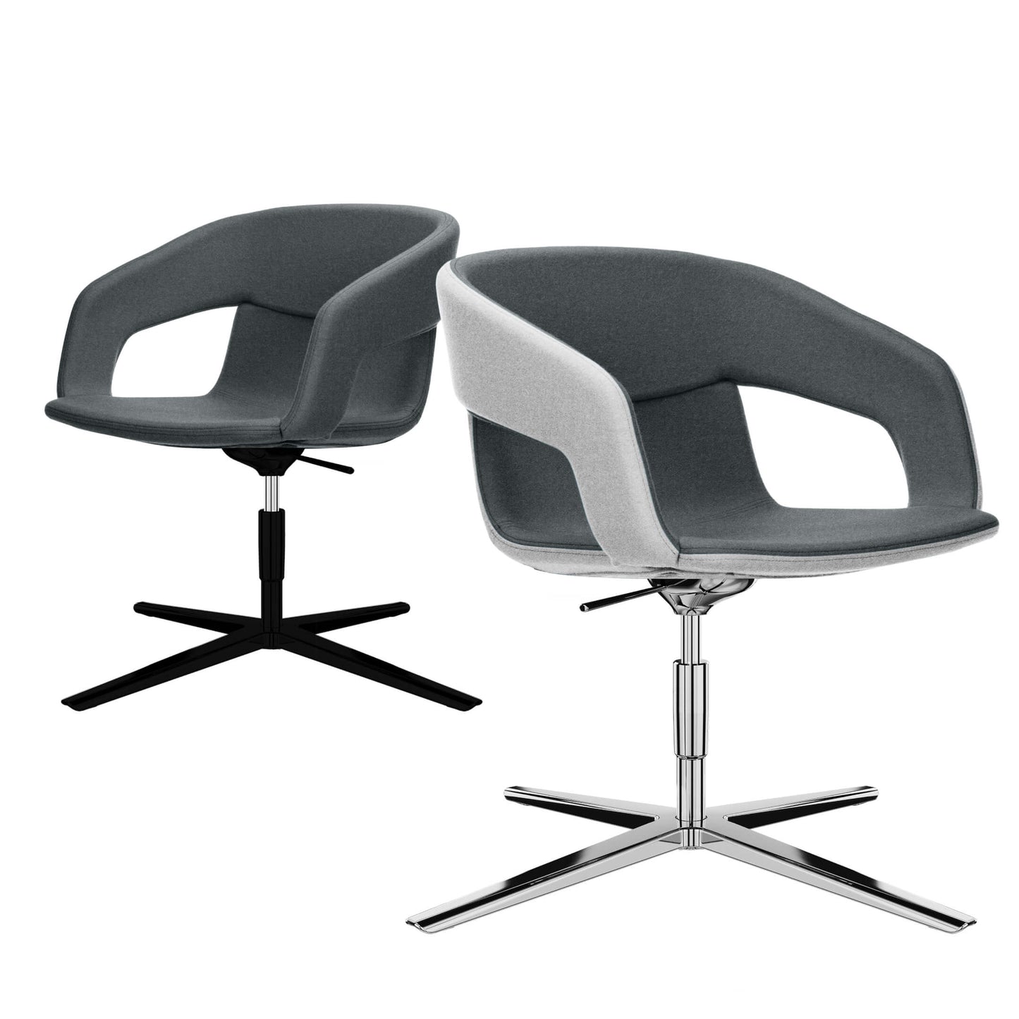 TWIST&SIT Fauteuil salon | Croix de 4 pieds, réglable en hauteur, synergie de couverture en laine