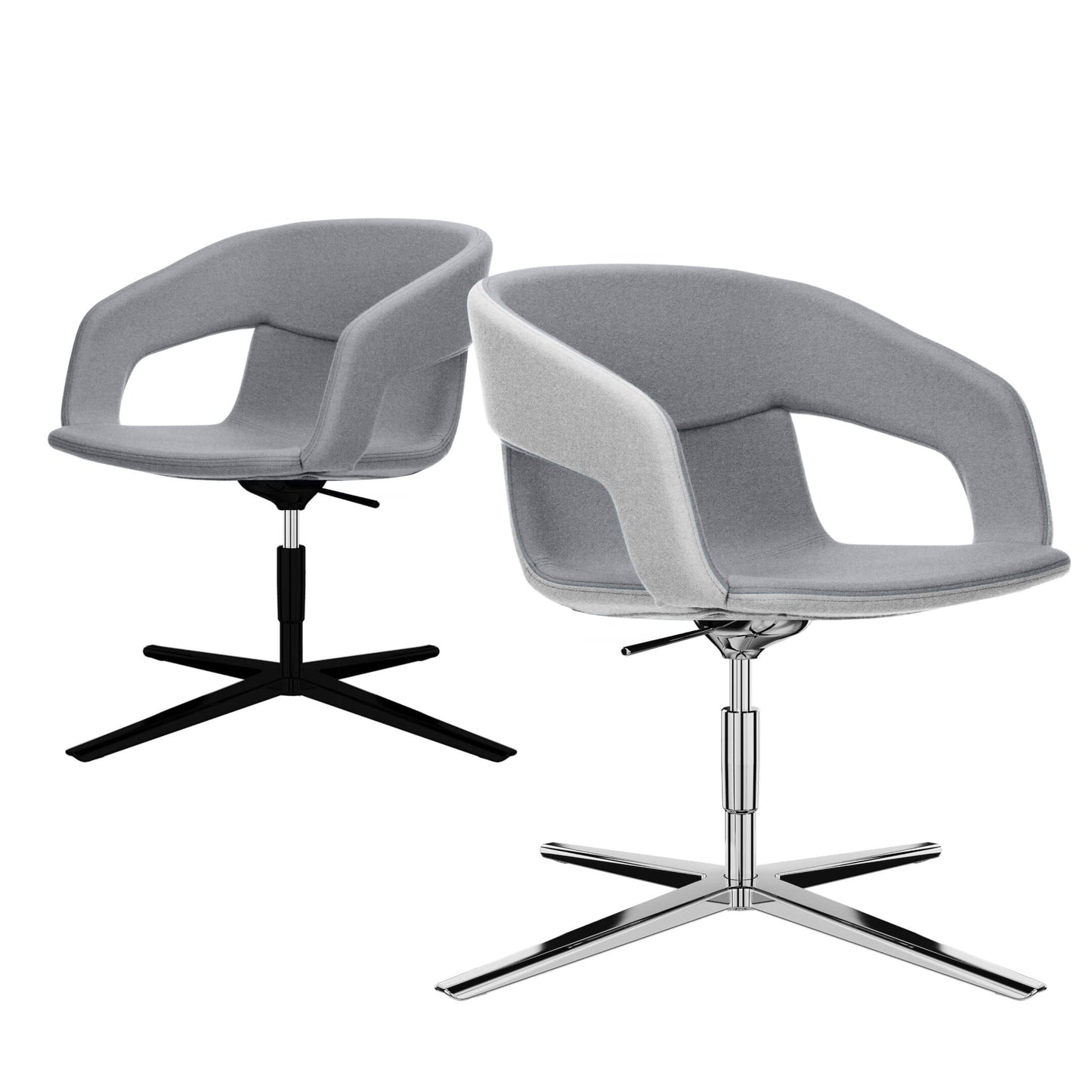 TWIST&SIT Fauteuil salon | Croix de 4 pieds, réglable en hauteur, synergie de couverture en laine