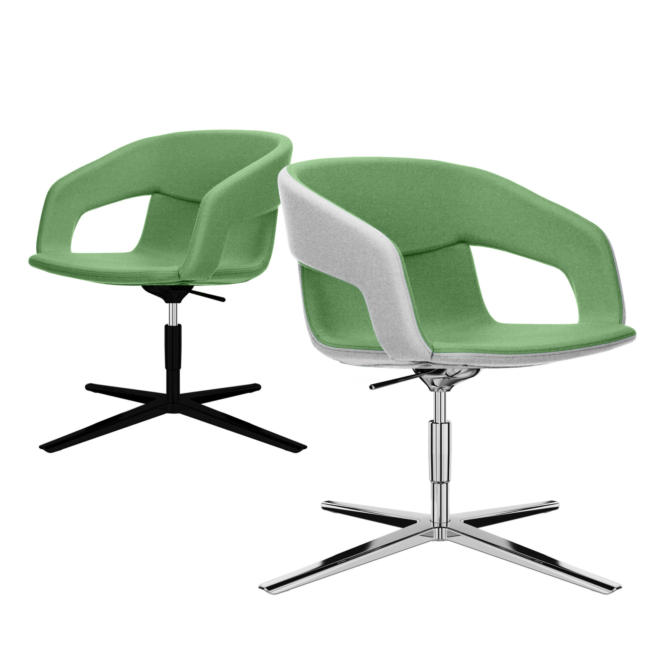 TWIST&SIT Fauteuil salon | Croix de 4 pieds, réglable en hauteur, synergie de couverture en laine