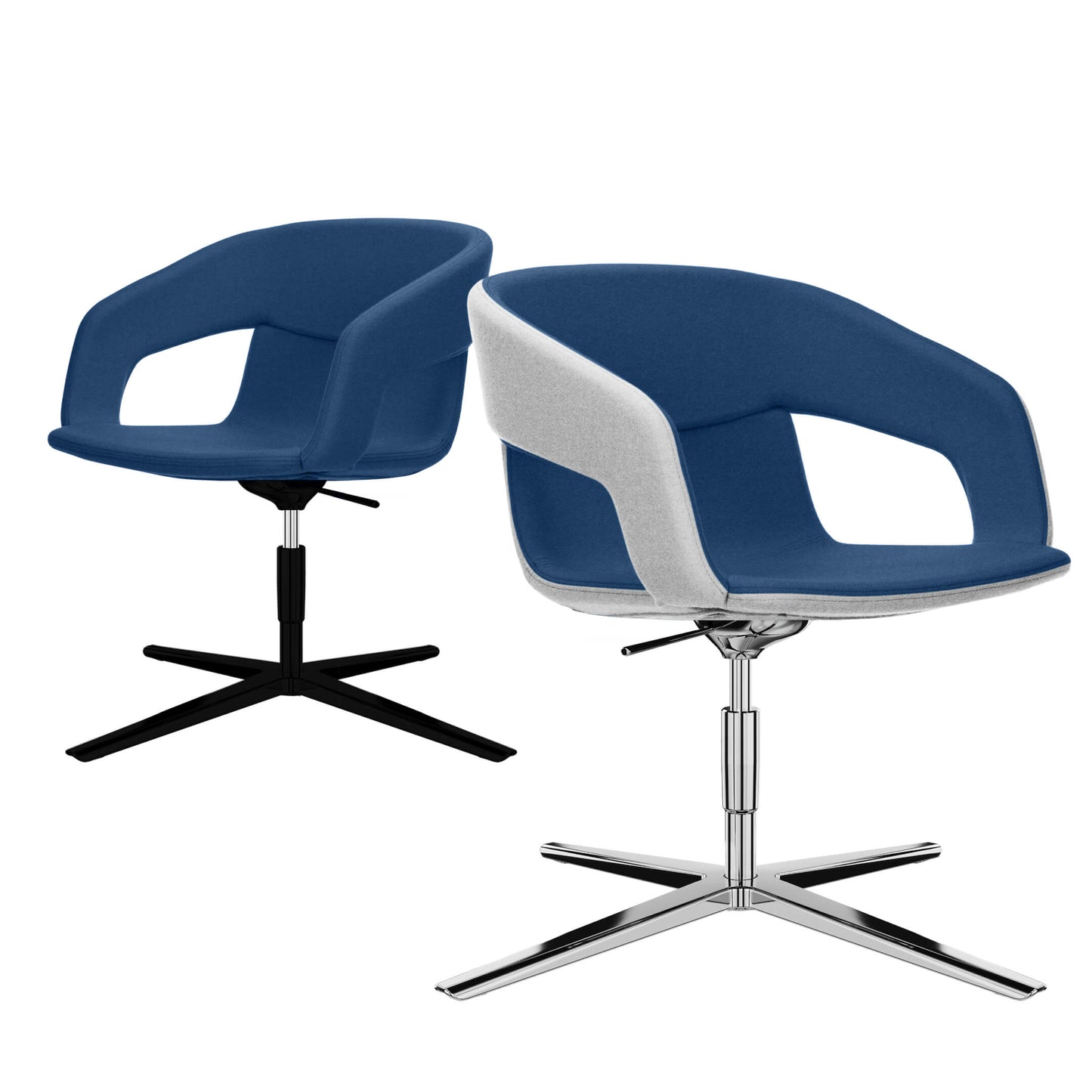 TWIST&SIT Fauteuil salon | Croix de 4 pieds, réglable en hauteur, synergie de couverture en laine