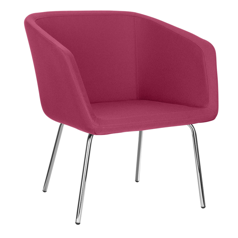 MEG Lounge-Sessel | 4-Fuss-Gestell, Polyesterbezug LUCIA