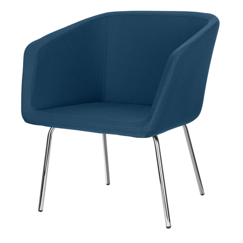 MEG Lounge-Sessel | 4-Fuss-Gestell, Polyesterbezug LUCIA