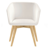 MEG Fauteuil salon | Cadre en bois massif, cuir synthétique