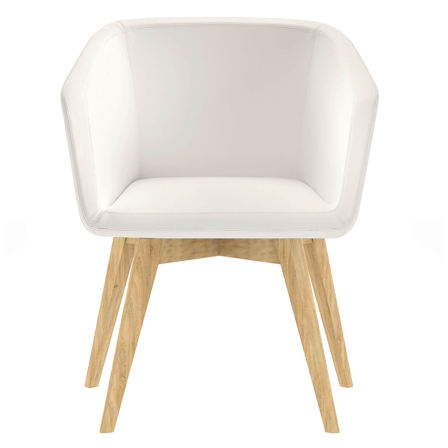 MEG Fauteuil salon | Cadre en bois massif, cuir synthétique