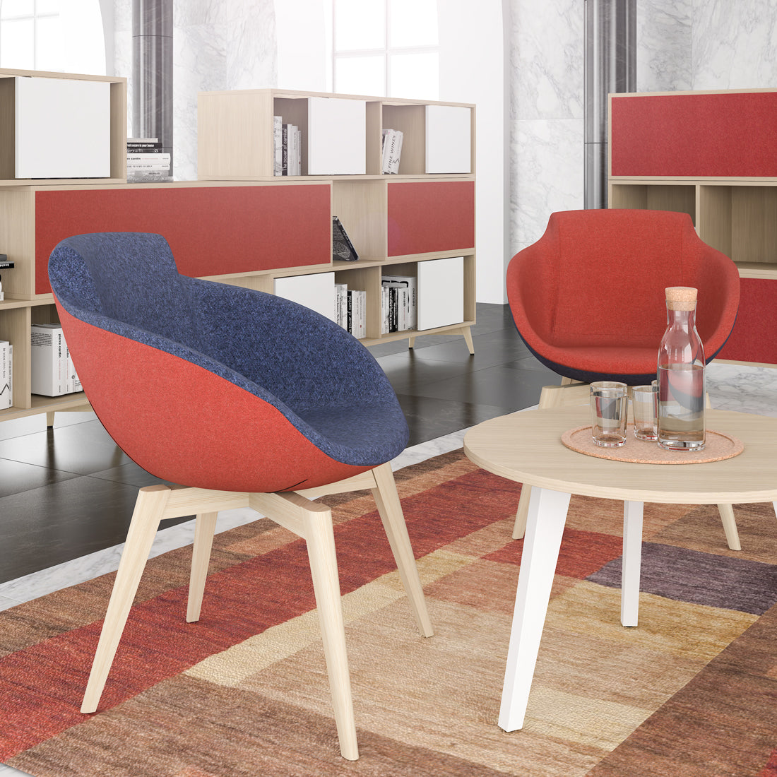 TULA Sedia da salotto | Telaio in legno massiccio, coperture di lana velio / sinergia