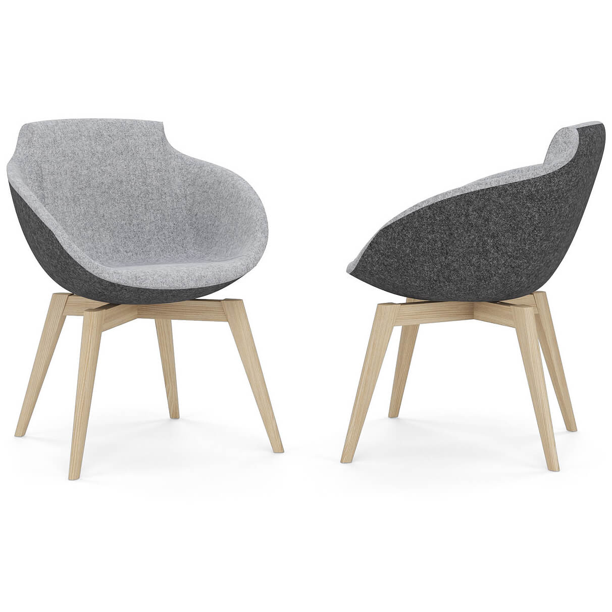 TULA Sedia da salotto | Telaio in legno massiccio, coperture di lana velio / sinergia