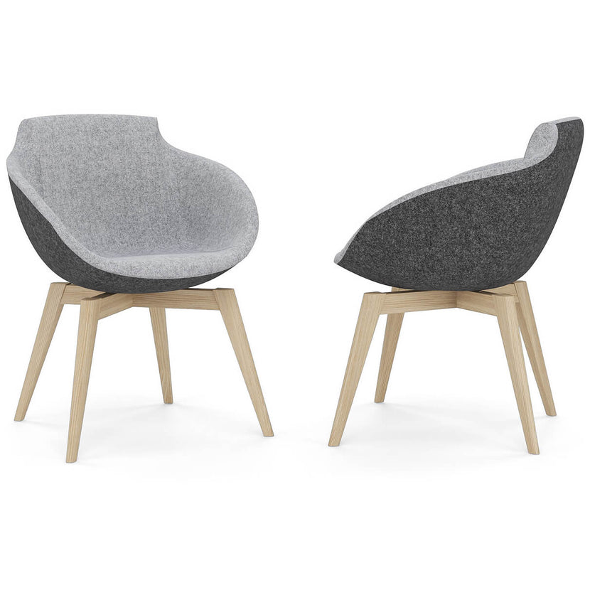 TULA Sedia da salotto | Telaio in legno massiccio, coperture di lana velio / sinergia