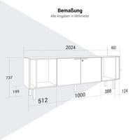 BRALCO SILE Lowboard | 1 OH, 2025 x 740 mm, Nussbaum