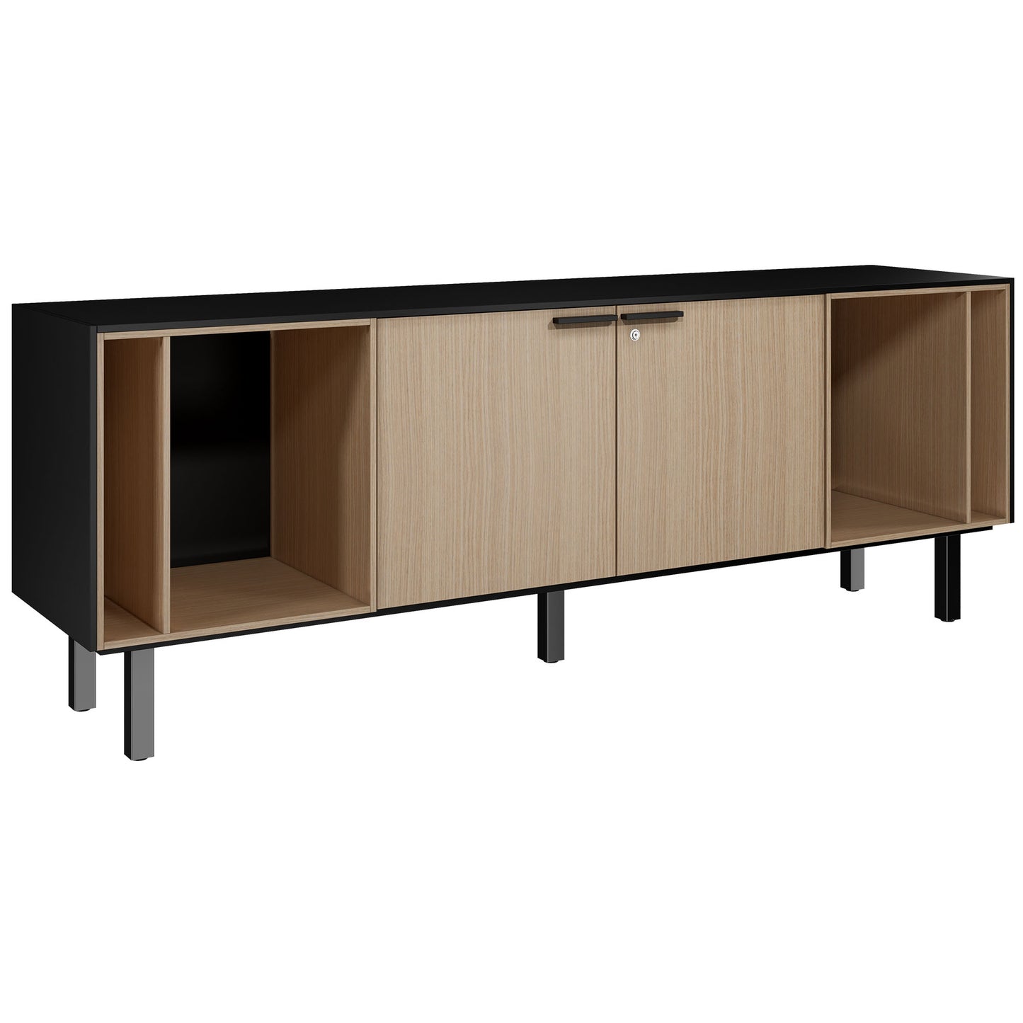 BRALCO SILE Buffet bas | 1 OH, 2025 x 740 mm, noir