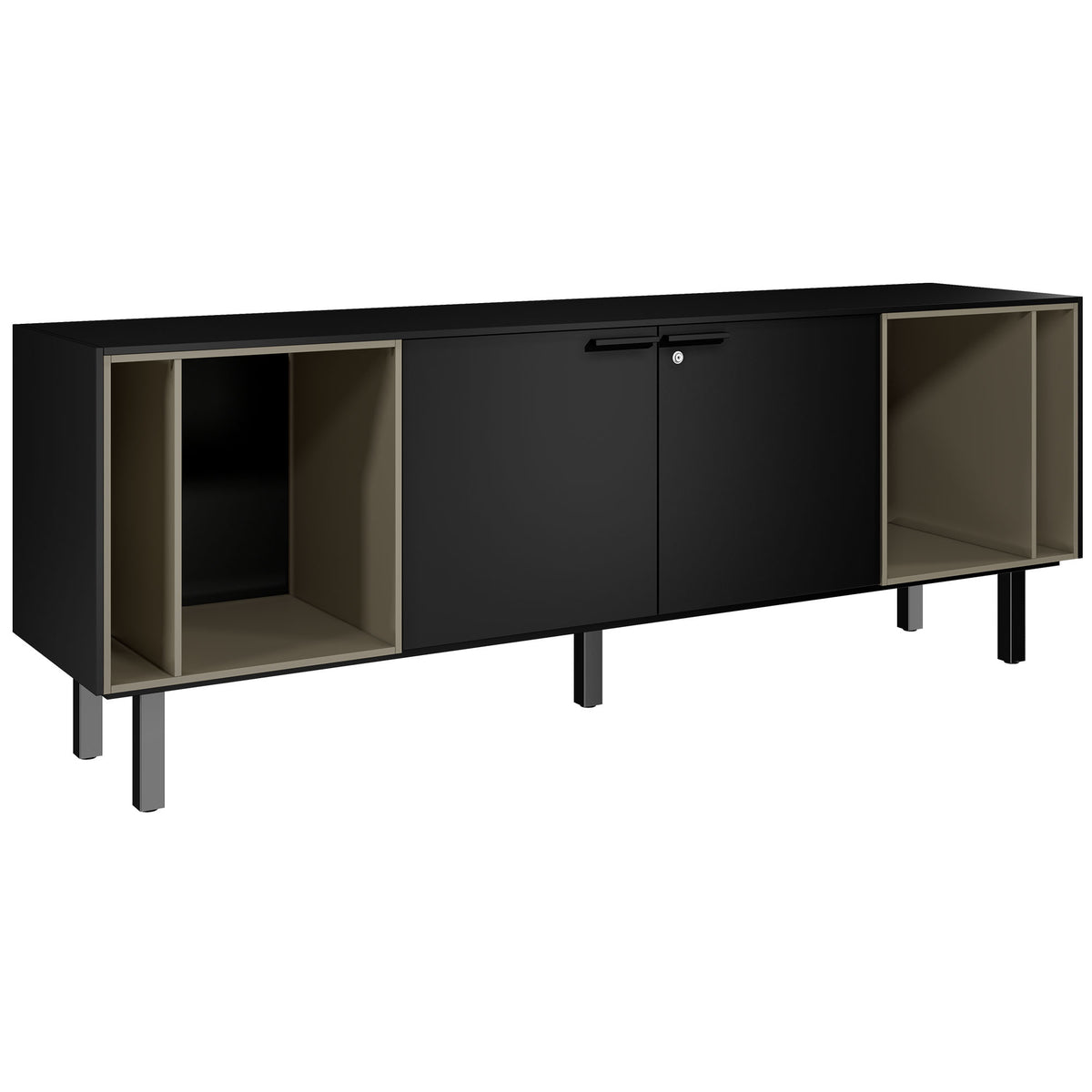Bralco SILE Lowboard | 1 oh, 2025 x 740 mm, noir - 4 Lightbox Main Image