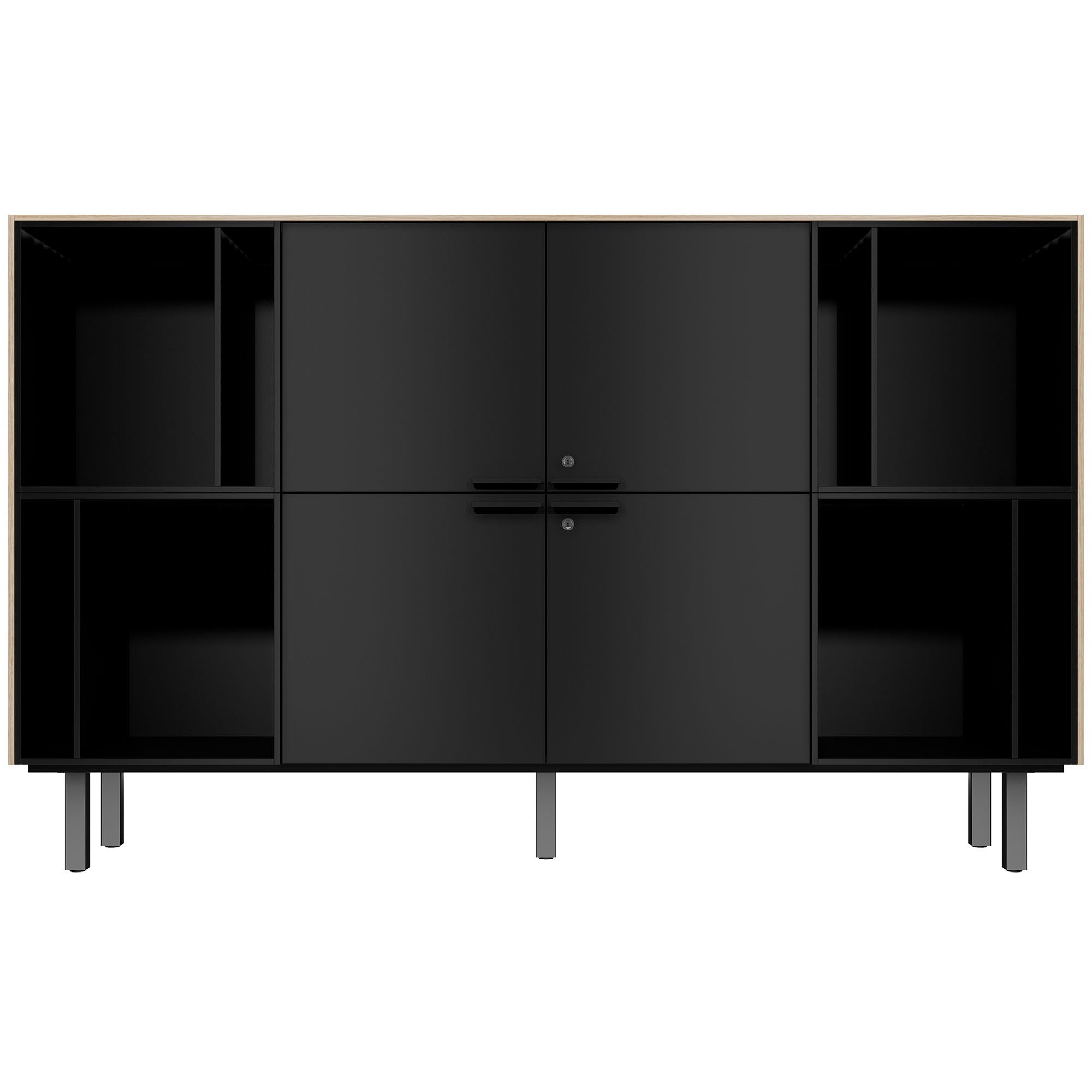 BRALCO SILE Highboard | 2 OH, 2025 x 1250 mm, Eiche