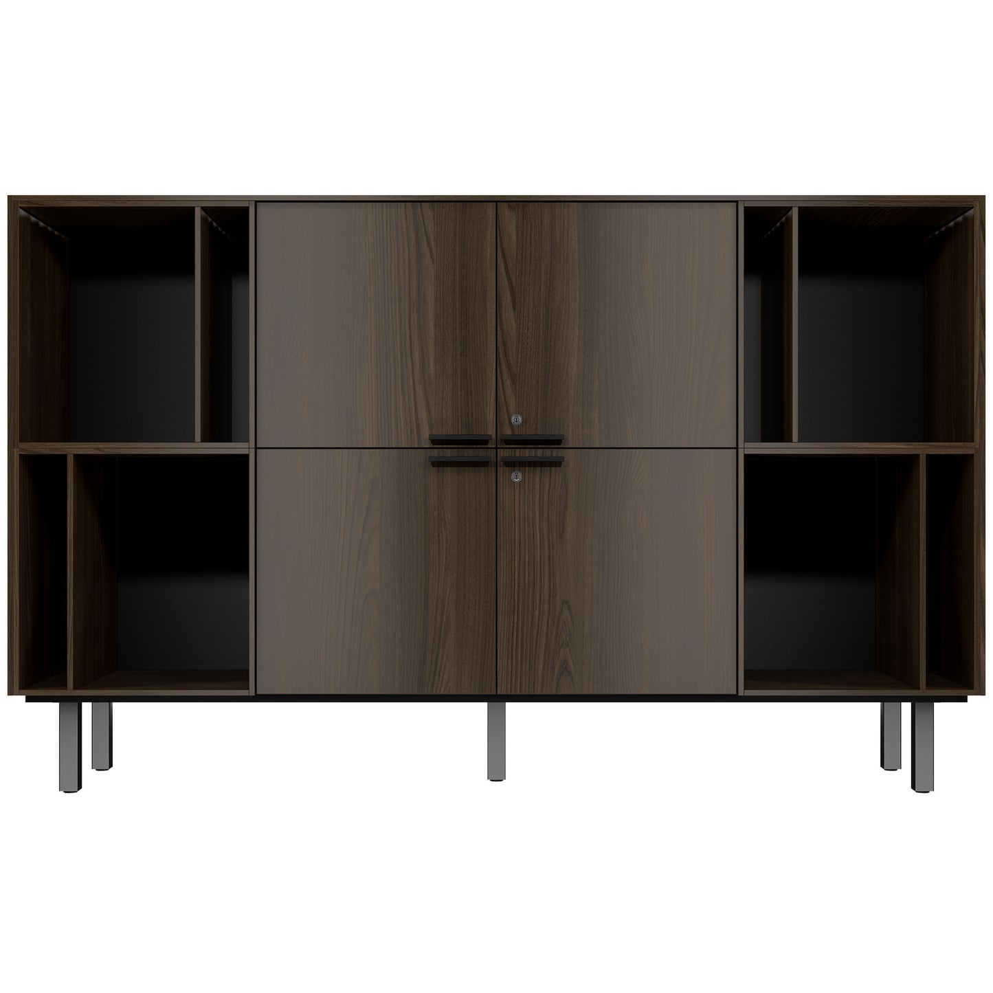 BRALCO SILE Highboard | 2 OH, 2025 x 1250 mm, Nussbaum