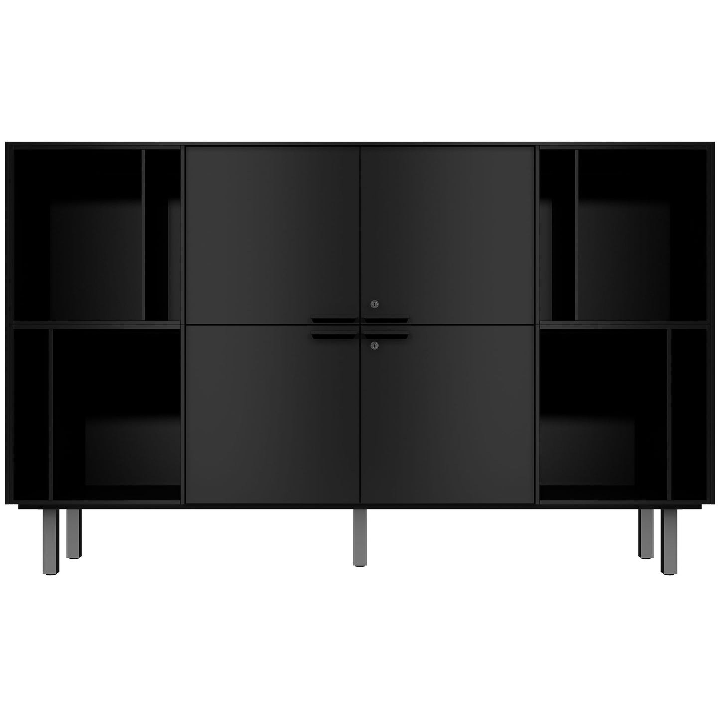 BRALCO SILE Highboard | 2 OH, 2025 x 1250 mm, Schwarz