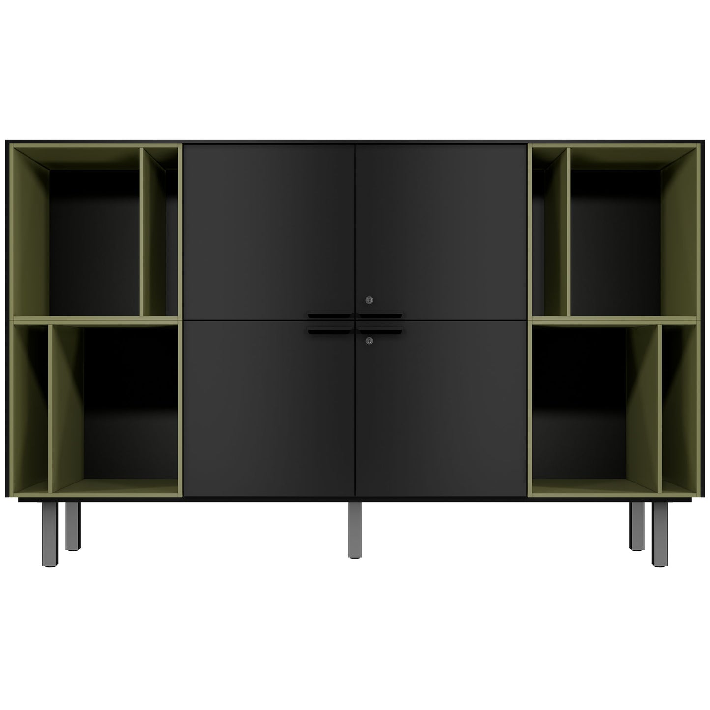 BRALCO SILE Highboard | 2 OH, 2025 x 1250 mm, Schwarz