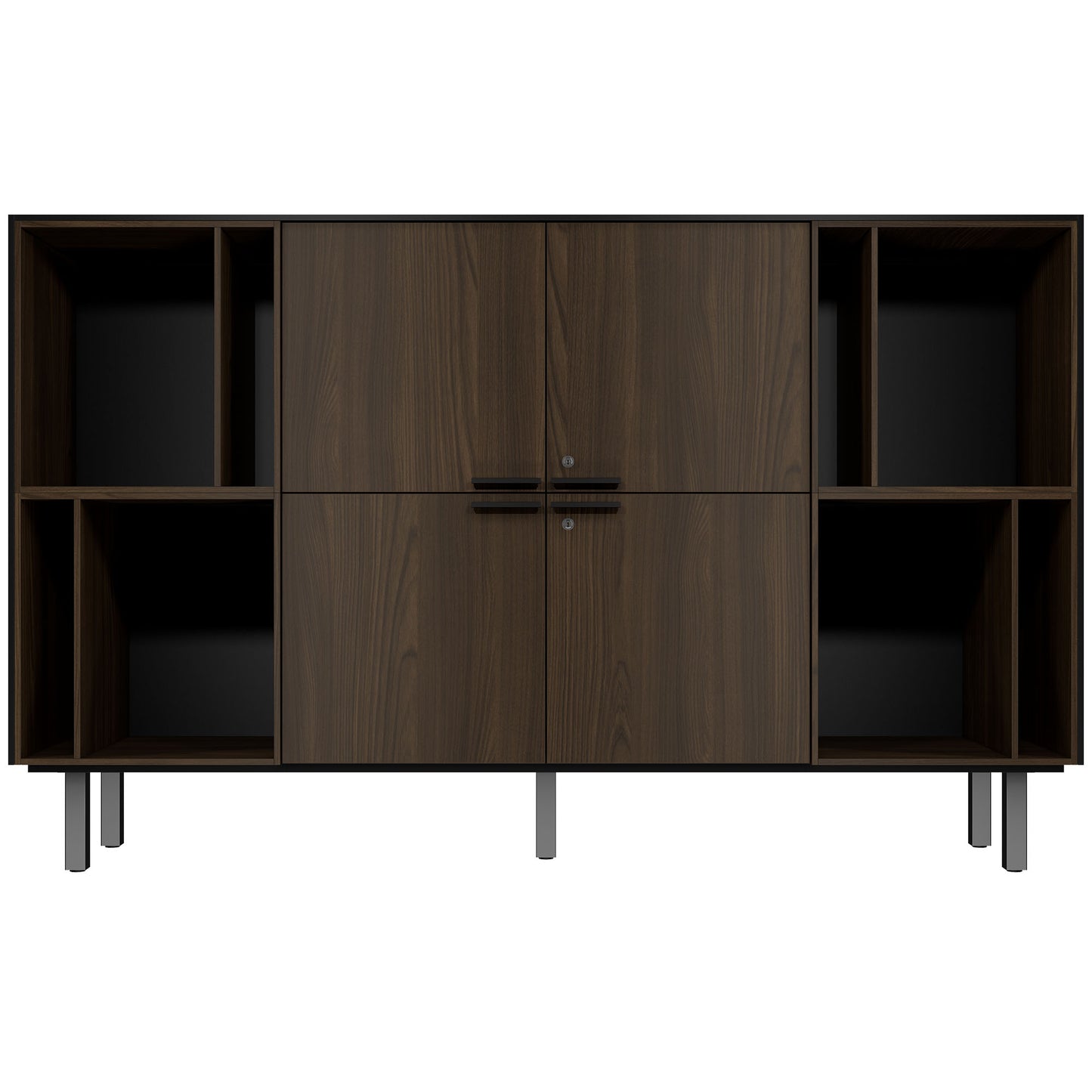 BRALCO SILE Highboard | 2 OH, 2025 x 1250 mm, Schwarz