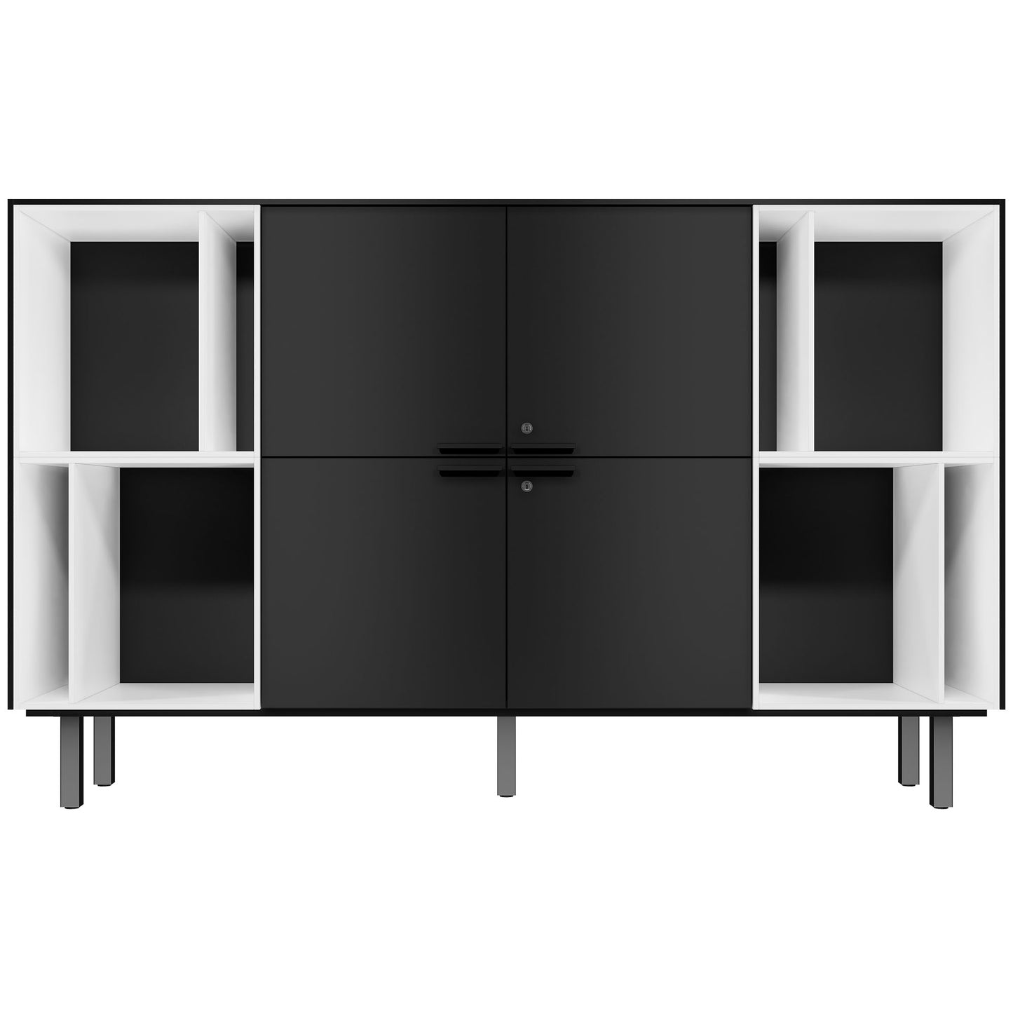 Bralco SILE Highboard | 2 oh, 2025 x 1250 mm, nero