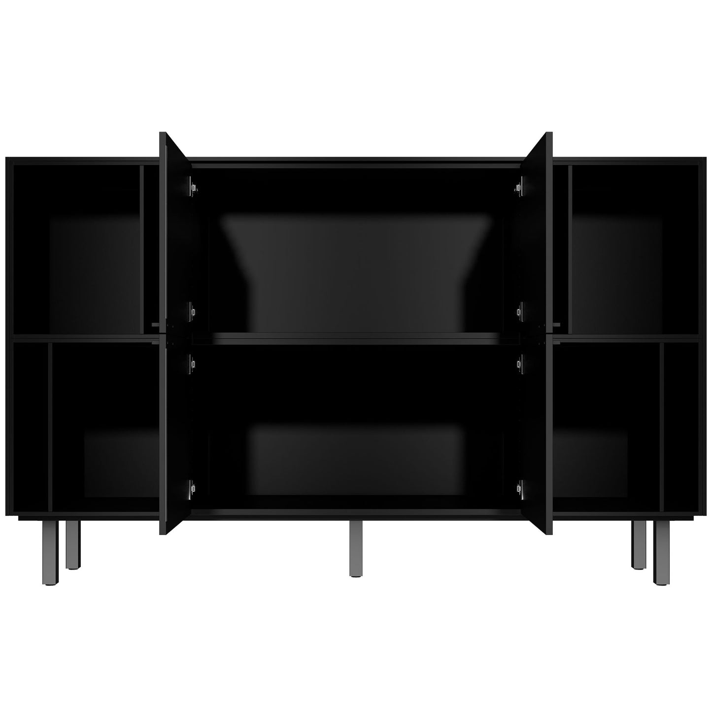 BRALCO SILE highboard | 2 OH, 2025 x 1250 mm, black