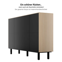 BRALCO SILE highboard | 2 OH, 2025 x 1250 mm, black