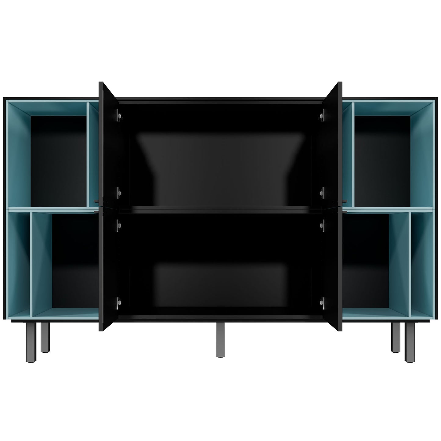 BRALCO SILE Highboard | 2 OH, 2025 x 1250 mm, Schwarz