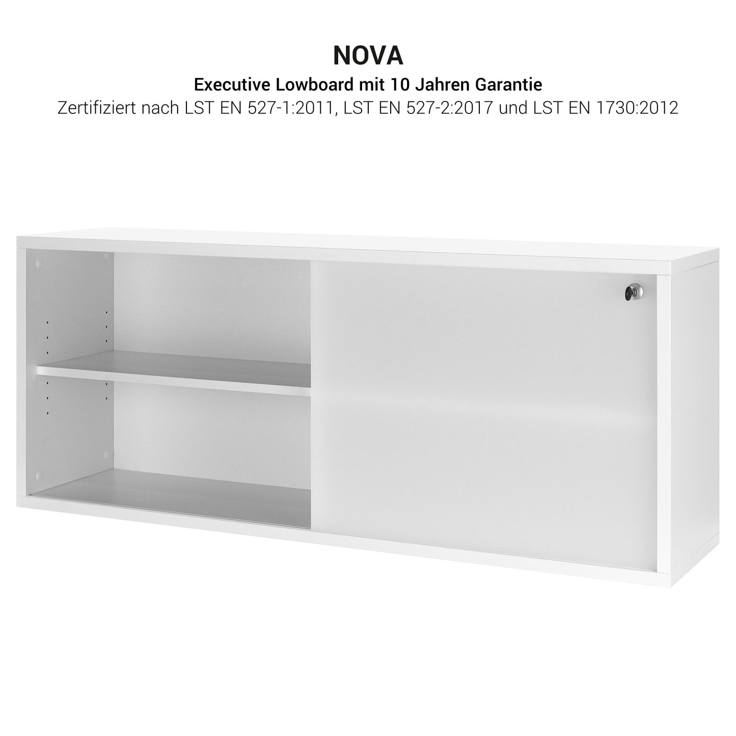 Buffet bas NOVA | 1,5 OH, 1382 x 570 mm, chêne ambré