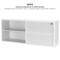 Buffet bas NOVA | 1,5 OH, 1382 x 570 mm, gris Cubanite