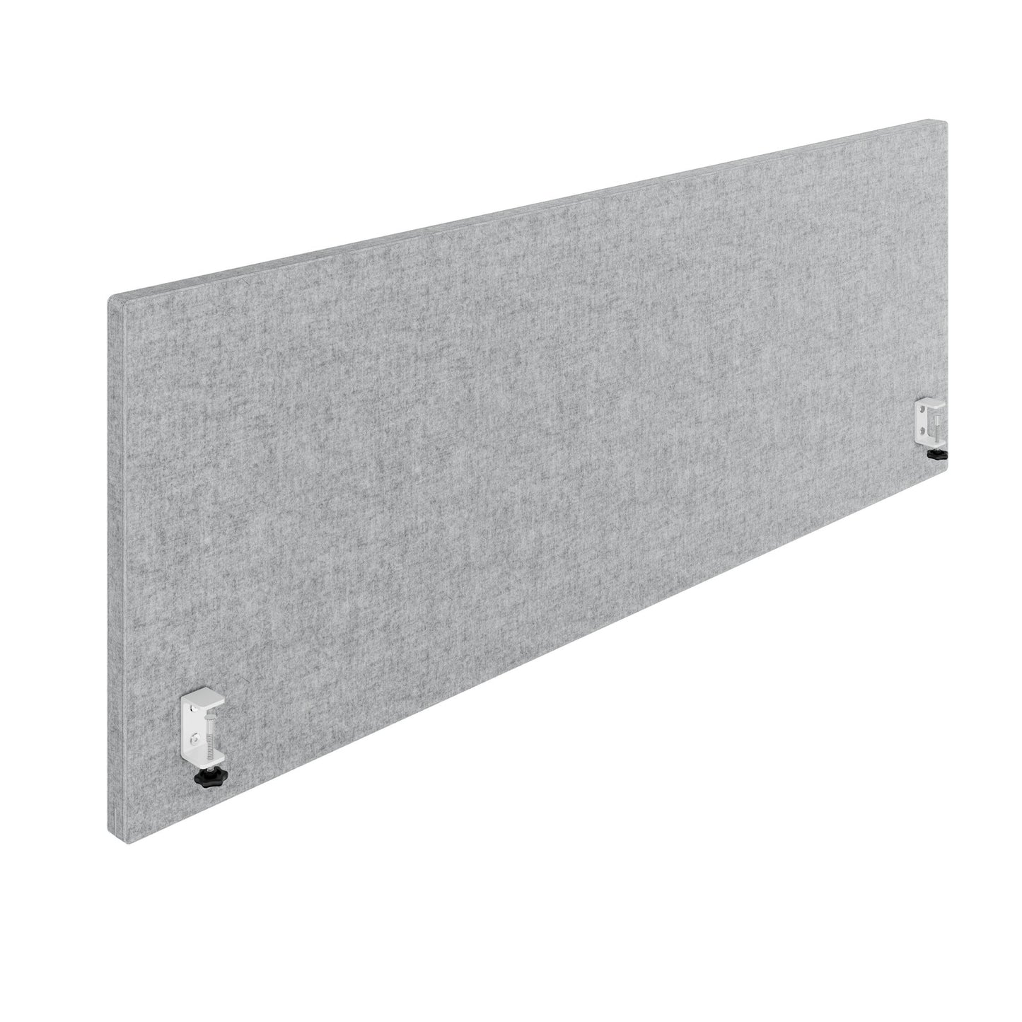 Cloison de table acoustique MILA | 1600 - 2000 mm, hauteur 650 mm, VELITO gris clair chiné