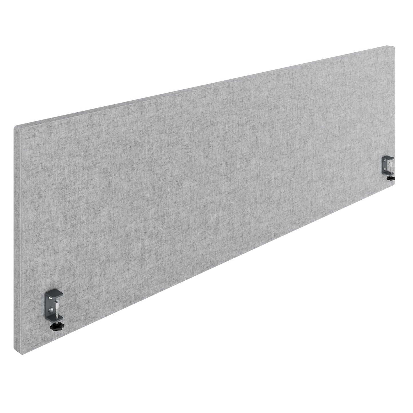 Cloison de table acoustique MILA | 1600 - 2000 mm, hauteur 650 mm, VELITO gris clair chiné