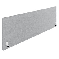 Cloison de table acoustique MILA | 1600 - 2000 mm, hauteur 650 mm, VELITO gris clair chiné