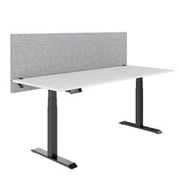 Cloison de table acoustique MILA | 1600 - 2000 mm, hauteur 650 mm, VELITO gris clair chiné