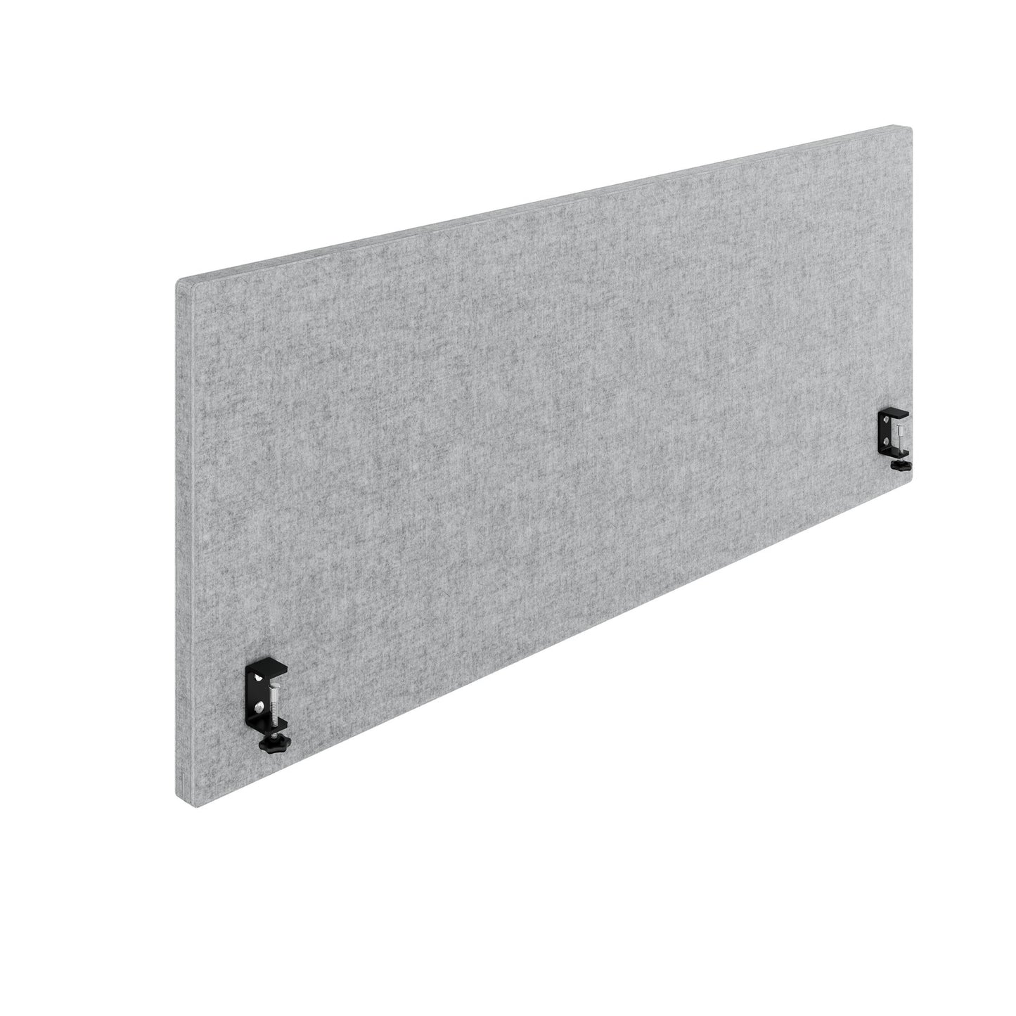 Cloison de table acoustique MILA | 1600 - 2000 mm, hauteur 650 mm, VELITO gris clair chiné