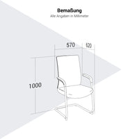 Freischwinger Y-Frame | Avec support de lordose réglable, noir