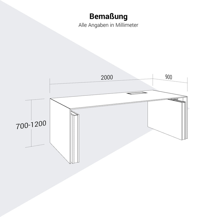 MOTION 2-Motoren-Schreibtisch | Elektrisch höhenverstellbar, 2000 x 900 mm