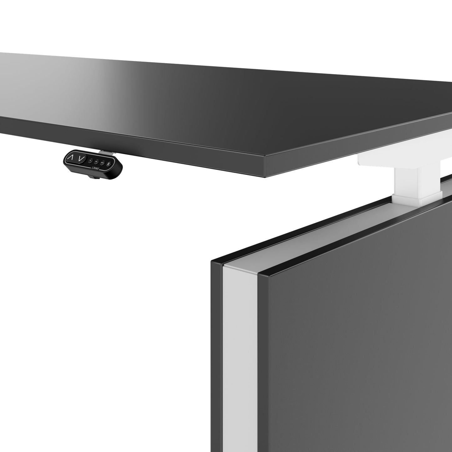 MOTION 2-Motoren-Schreibtisch mit Sideboard | Elektrisch höhenverstellbar, 2000 x 1800 mm, Anthrazit