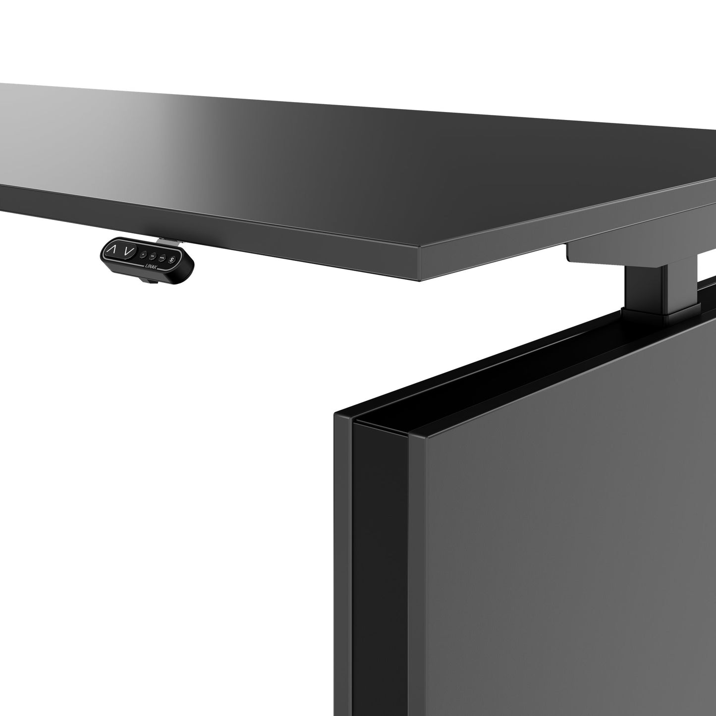 MOTION 2-Motoren-Schreibtisch mit Sideboard | Elektrisch höhenverstellbar, 2000 x 1800 mm, Anthrazit