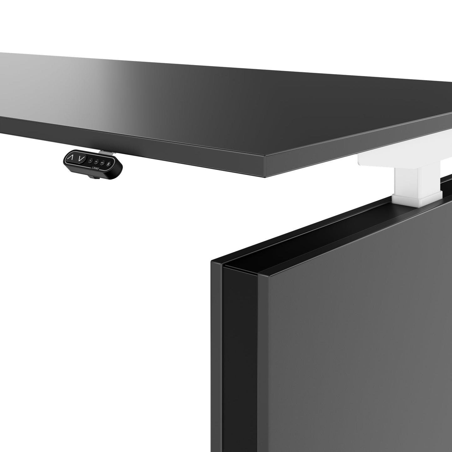 MOTION 2-Motoren-Schreibtisch mit Sideboard | Elektrisch höhenverstellbar, 2000 x 1800 mm, Anthrazit