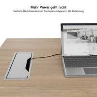 MOTION 2-Motoren-Schreibtisch mit Sideboard | Elektrisch höhenverstellbar, 2000 x 1800 mm, Anthrazit